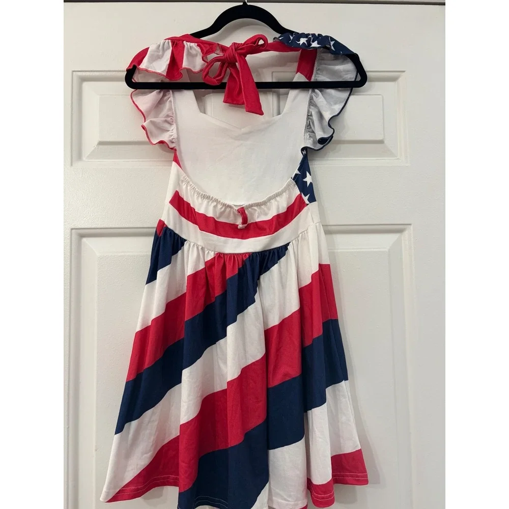 Girls American Flag Dress 3XL Red White Blue Unbranded